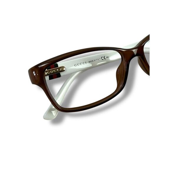 Gucci Women's Havana Eyeglass Frames Style 3645 Rectangular Frame Brown White Lo - Picture 1 of 10